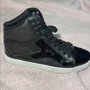 Pastry sparkly black high tops